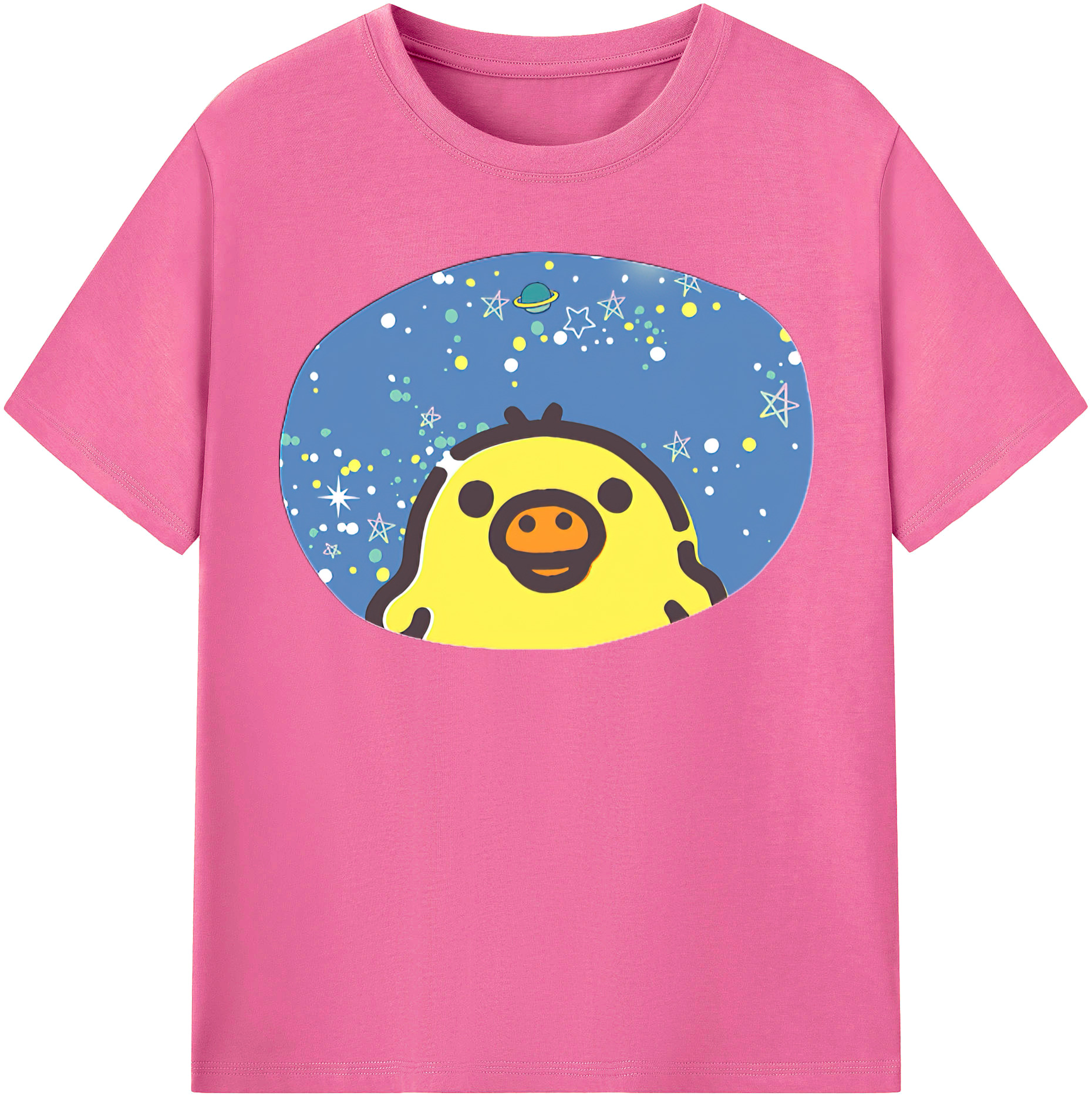 （画像用） リラックマ リラックマ キイロイトリ Rilakkuma Korilakkuma Kiiroitori レディースカジュアルプリントTシャツ（綿100％）